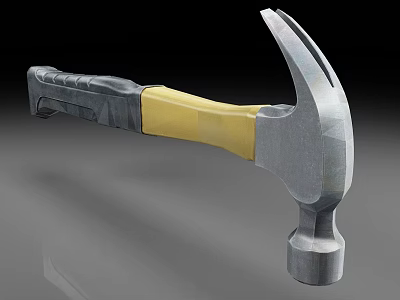 Durable Industrial Hammer With Metal Claw Head And Ergonomic Grip Handle 3d model