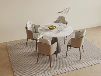 Modern Round Dining Table and Chair Leisure Table and Chair Negotiation Table and Chair 3d model