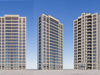 Modern Residential Building Simple Small High-rise Residential Building 3d model