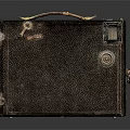 Vintage Leather Camera With Wooden Handle And Metal Components As Daily Life Essential