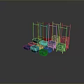 Baby Animals In Blue And Pink Plastic Baskets On Metal Storage Racks
