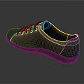 Black Low Top Casual Sports Shoes With Shoelaces Comfortable Design For Daily Wear