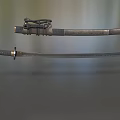Traditional Samurai Sword With Ornate Handle And Black Scabbard Design