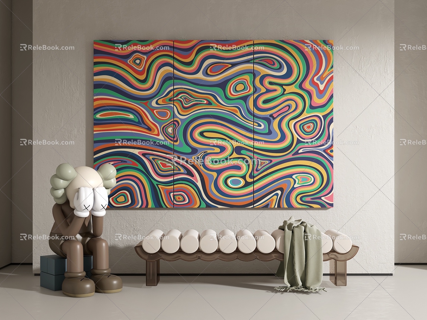 Modern Abstract Painting Art Abstract Decorative Painting 3d model