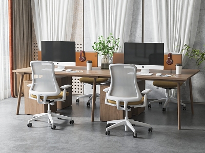 Office desk and chair combination 3d model