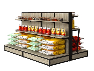 Display Cabinet Shelf Supermarket Shelf Bulk Cabinet Grain Rack North and South Dry Goods Rice Rack Egg Rack Bulk Snack Rack Dry Shelf 3d model