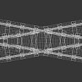 Railroad Tracks Crossing With Wooden Ties And Gravel On Gray Surface