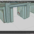 Ancient Architectural Structure With Columns Carvings Decorative Reliefs And Archway 3d model
