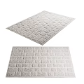 Light Gray Square Pattern Soft Plush Rug With Textured Surface And Modern Style