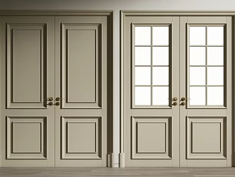 Jane Europe double door swing door glass door 3d model