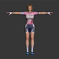 Woman in Pink Cycling Jersey and Dark Shorts With Arms Outstretched