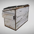 Public Outdoor Metal Trash Bin With Rusted Surface And Black Lid
