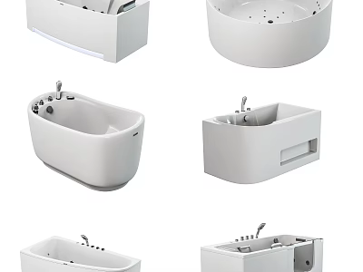 Modern Bathtubs With Various Shapes And Contemporary Design Features 3d model