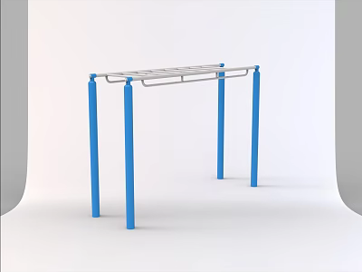 Sturdy Blue Parallel Bars Ideal For Sports Fitness Training Equipment 3d model
