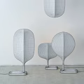 Leaf Shaped Table Lamps With White Fabric Shades And Wooden Bases For Modern Home Decor