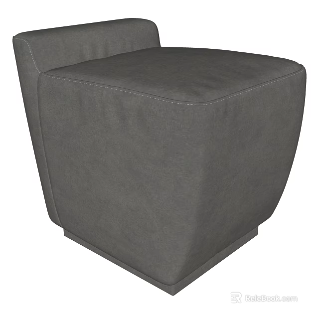 Modern Gray Single Sofa With Comfortable Soft Fabric And Sleek Design 3d model 