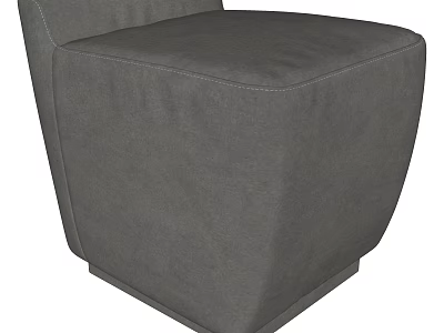 Modern Gray Single Sofa With Comfortable Soft Fabric And Sleek Design 3d model