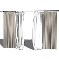 Elegant Double Layer Curtains With White Sheer And Brown Fabric For Home Decor