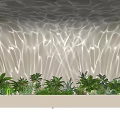 Modern Artistic Decorative Lights With Wave Design And Lush Green Plants
