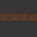 Modern Walnut Finish TV Cabinet With Drawers And Metal Legs For Electronics