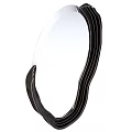 Elegant Black Framed Irregular Curved Mirror For Modern Interior Decor 3d model