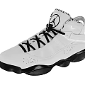 White High Top Basketball Shoes With Black Laces Rubber Sole And Jumpman Logo