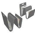 Modern Black Desktop Card Storage Shelf With Open Design And Organizer Compartments