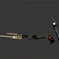 Modern Assault Rifles And Submachine Guns With Tactical Scopes And Magazines
