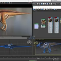Detailed Reptile Dinosaur Model With Long Neck Spiked Back And Striped Skin