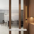 Modern Interior Glass Partition Design With Wooden Frame And Ambient Lighting