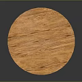 Round Wooden Side Table With Two Tier Shelf And Natural Wood Grain Circular Design