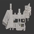 Ancient Building Interior With Guardian Statues Arched Ceiling Decorative Floor And Ornamental Vases