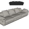 Stylish Black and Beige Sectional Sofa with Plush Cushions and Upholstered Design
