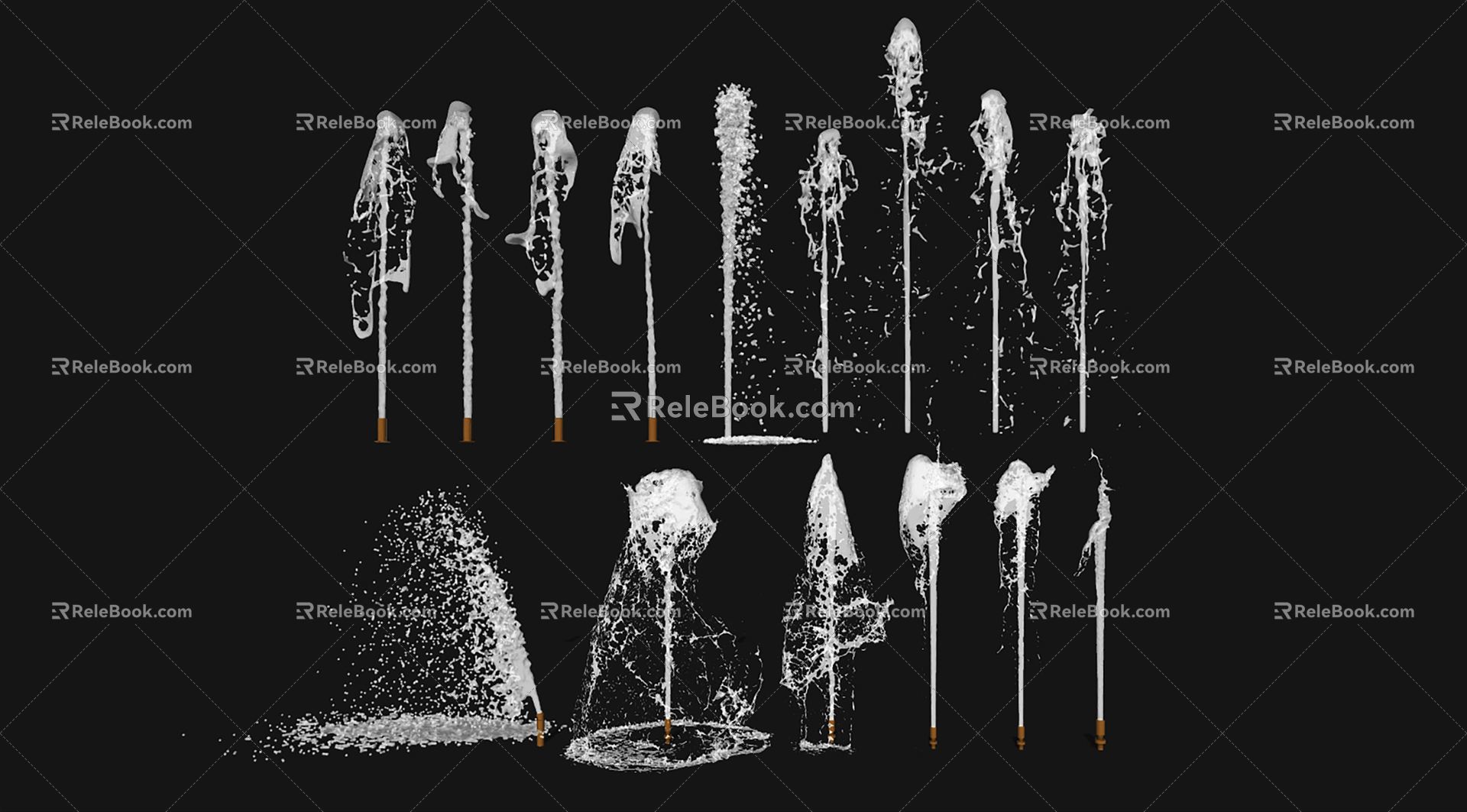 Modern Fountain Fountain Yongquan Jumping Spring Commercial Landscape Dry Spray Waterscape Sick 3d model