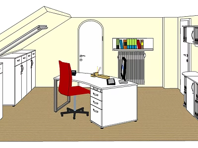 Modern Office Desk and Chair Furniture 3d model Modern Office Desk and Chair Furniture 3d model