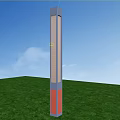 Outdoor Light on Green Grassland with Blue Gray Top Bottom White Glowing Part Red Decoration