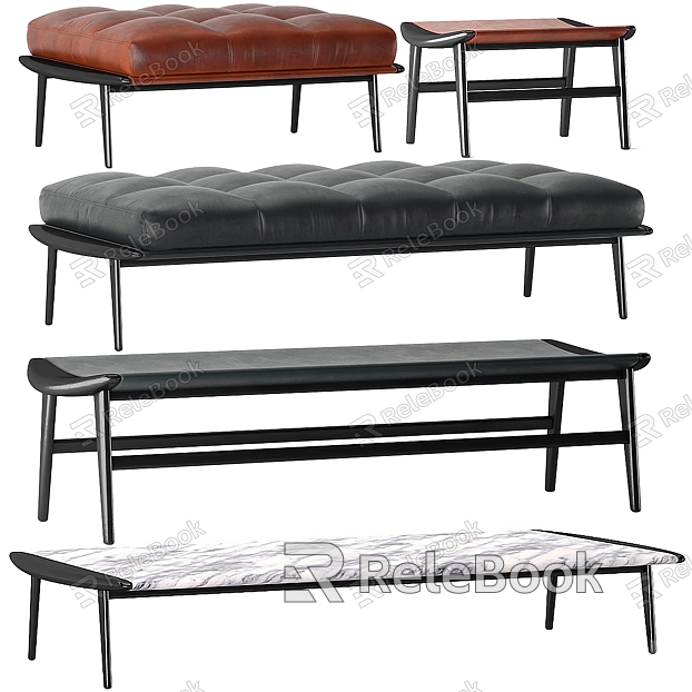 Sofa stool Bed end stool Shoe changing stool Bench set model