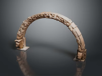 Gate House Stone Gate House Outdoor Articles Realistic 3d model