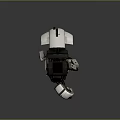 Industrial Robotic Arm Equipment with Black and White Color Scheme Complex Structure and Mechanical Joints