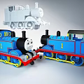 Colorful Electric Toy Trains with Blue Grey Bodies Numbers 1 10 and White Faces