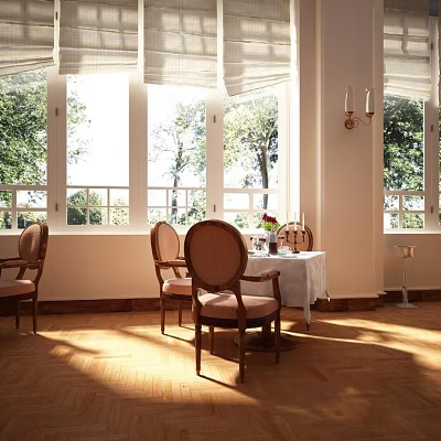 Dining table and chair combination 3d model