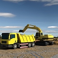 Excavator for excavation and loading 3d model