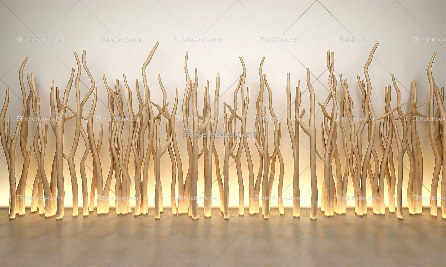 Modern branch dry branch branch modeling courtyard wall bamboo hedge wooden railing creative branch modeling wall art tree trunk branch model