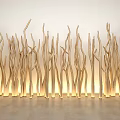 Modern branch dry branch modeling courtyard wall bamboo hedge wooden railing creative branch modeling wall art tree trunk branch 3d model