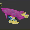 Green Fish Sculpture With Detailed Scales Yellow Eyes And Wave Base Design