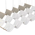 Layered Ceiling Drapery with White and Light Gray Fabric Hanging on Wooden Poles
