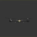 Modern Drone Design Structure With Four Propellers And Fuselage Components 3d model