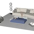 Modern sofa coffee table combination 3d model