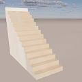 Modern Minimalist Stairs With Light Beige Stone Design And Light Blue Wall