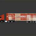 Red Cargo Truck With White Container And Storage Compartments For Logistics Transport